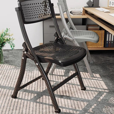 Modern Minimalist Rectangular PP Carbon Steel Desk Chair Backrest Armless For Home Office