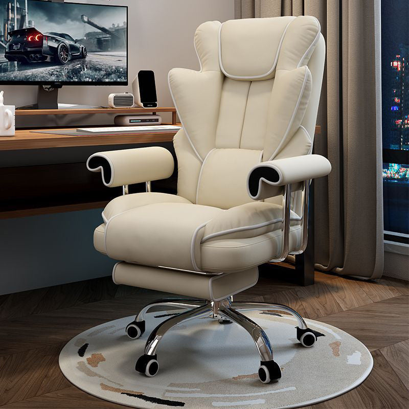 Chaise de bureau carrée minimaliste moderne en cuir microfibre et acier avec dossier et accoudoirs pour la maison et le bureau 