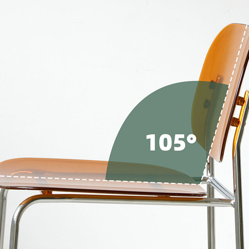 Tabouret de bar carré minimaliste moderne en fer et acrylique avec dossier pour salle à manger 