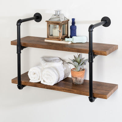 Modern Minimalist Rectangular Iron Zinc Solid Wood Bookshelves 2/3/4 Tier For Home Office