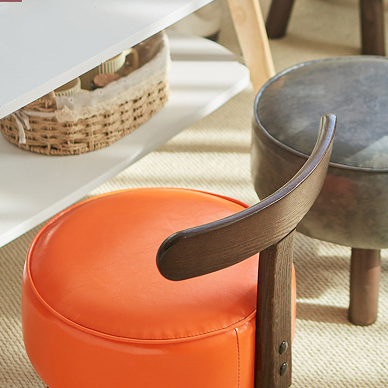 Tabouret rond en bois créatif contemporain en PVC avec dossier sans accoudoirs pour salon 