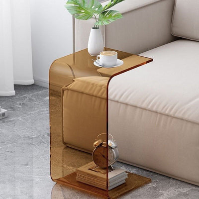 Table d'appoint rectangulaire en acrylique minimaliste moderne pour salon 