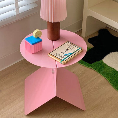 Zeitgenössischer kreativer runder quadratischer Metall-Beistelltisch 1-stufig für Wohnzimmer 