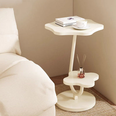 Moderner minimalistischer runder Blumen-Beistelltisch aus massivem Holz und Edelstahl mit 2 Ebenen für das Wohnzimmer 