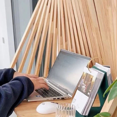 Contemporary Creative Semicircle Solid Wood Desks 1-Tier For Home Office