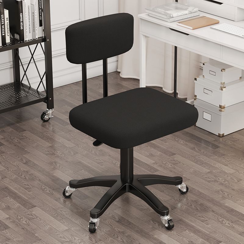 Moderner minimalistischer rechteckiger Stoff Plastik Aluminiumlegierung Stahl Schreibtischstuhl Rückenlehne ohne Armlehnen für Zuhause Büro 