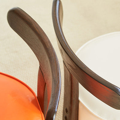 Tabouret rond en bois créatif contemporain en PVC avec dossier sans accoudoirs pour salon 
