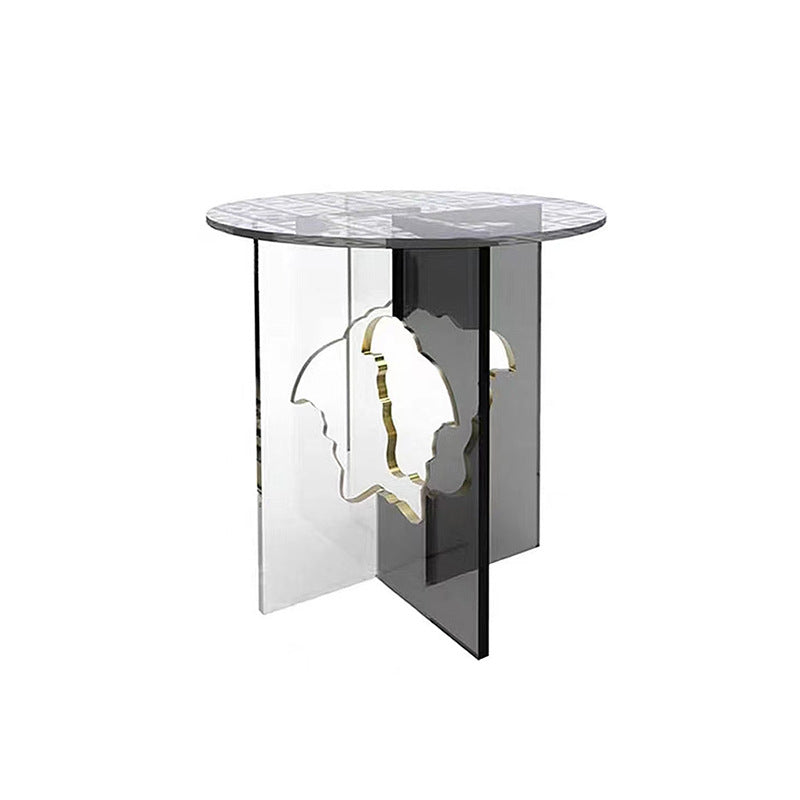 Moderner Luxus runder Acryl-Beistelltisch 1-stufig für Wohnzimmer 
