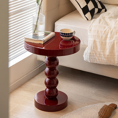 Table basse en bois massif de forme ronde contemporaine pour salon 