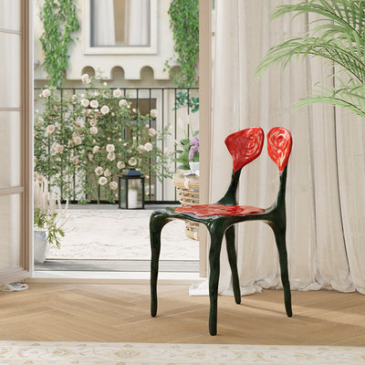 Moderner Art Deco Rose Square FRP Composite Esszimmerstuhl Rückenlehne ohne Armlehnen für Esszimmer 