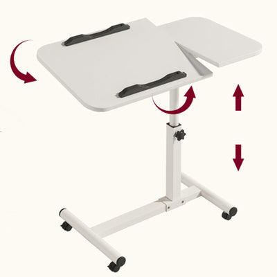 Table d'appoint rectangulaire moderne minimaliste en plaque de densité pliable et relevable avec cadre en acier pour salon 