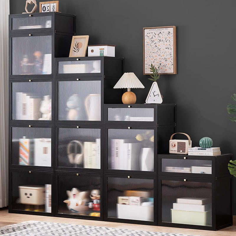 Modern Minimalist Rectangular Acrylic Bamboo Composite Board Bookshelves 1-Cabinet For Living Room