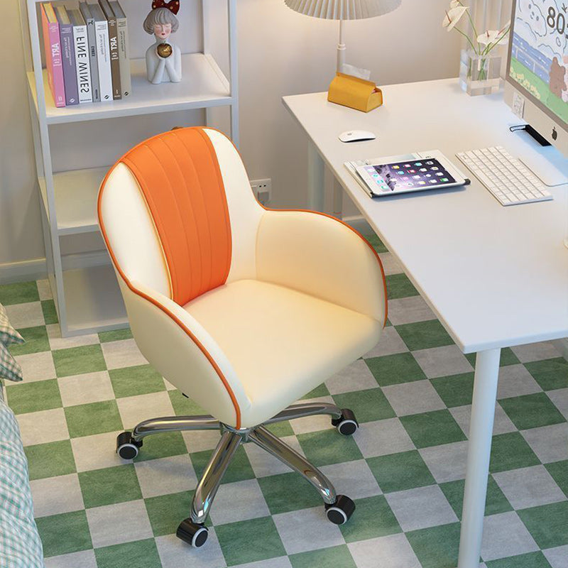 Zeitgenössischer skandinavischer Kurvenquadrat PU Leder Stahl Nylon Schreibtischstuhl Rückenlehne Arm für das Home Office 
