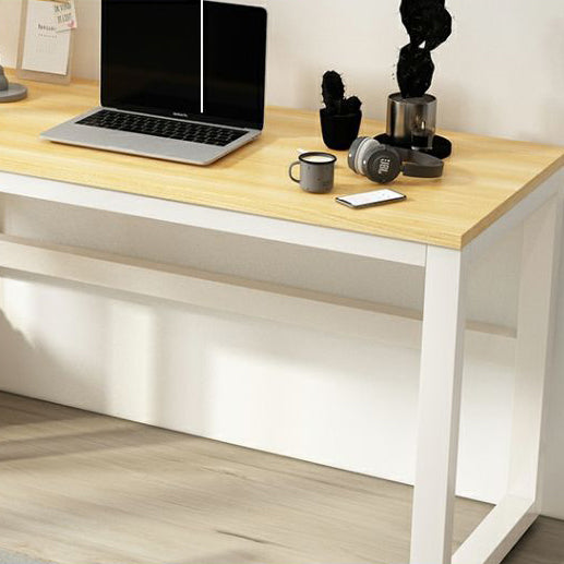 Modern Minimalist Rectangular Steel Particle Board Desks & 5-Tier Bookshelves For Home Office