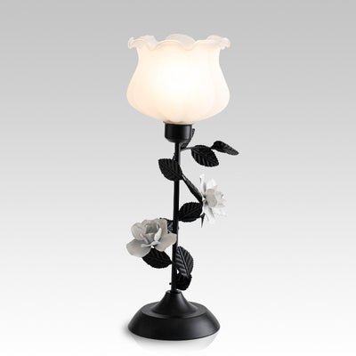 Contemporary Scandinavian Rose-shaped Iron Acrylic Glass 1-Light Table Lamp For Bedroom