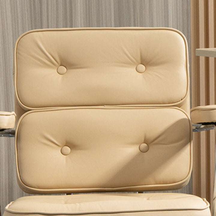 Chaise de bureau en métal avec dossier et accoudoirs en cuir PU carré nordique contemporain pour la maison et le bureau 