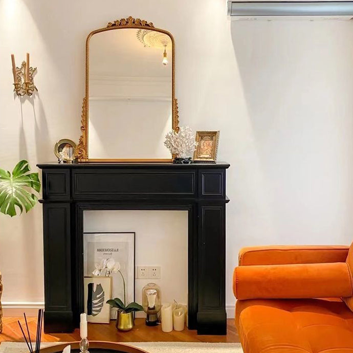 Traditionnel Vintage panneau carré en faux bois placage de cheminée pour salon 
