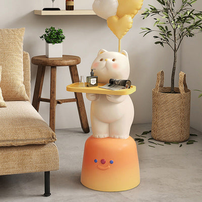 Table de chevet rectangulaire en résine et métal avec plateau en bois style Art Déco moderne pour enfants, avec lumière LED pour chambre 
