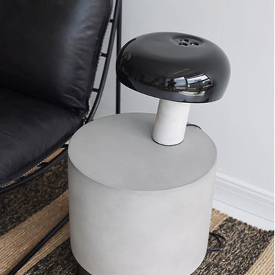 Table d'appoint cylindrique en oxyde de magnésium industriel contemporain pour salon 