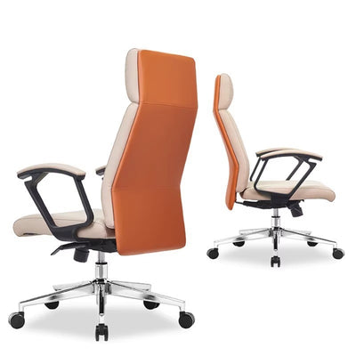 Modern Minimalist Rectangular PU Leather PP Steel Plastic Wood Desk Chair Backrest Armrest For Home Office