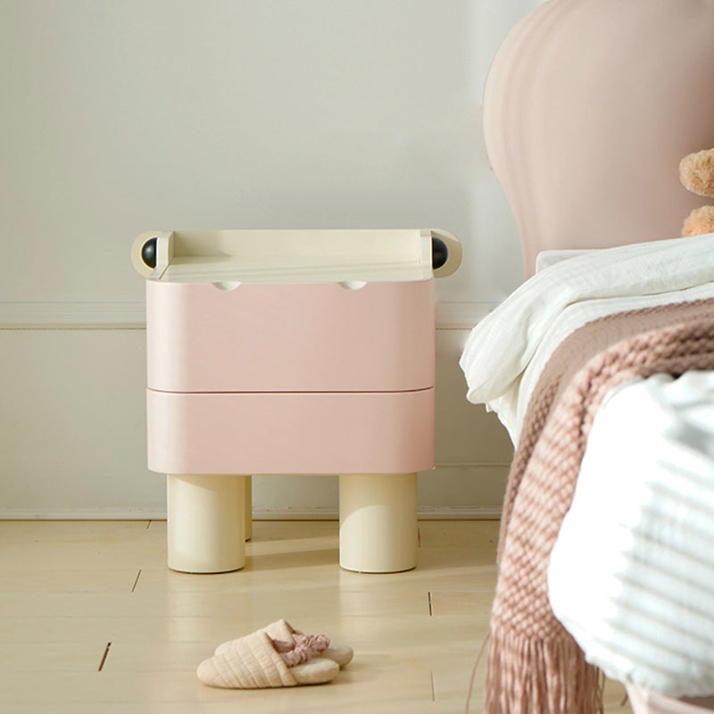 Table de nuit en bois pour enfants nordiques contemporains carrés cubiques Hippo à 2 tiroirs pour chevet 