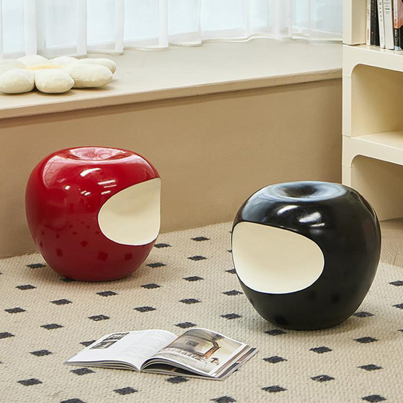 Moderne Art Deco Apfel Rundharz Stuhl Rückenfrei Ohne Armlehnen Für Schlafzimmer 