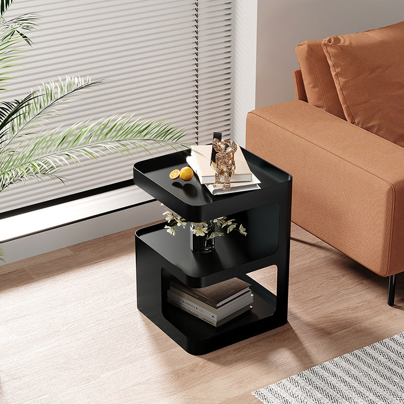 Contemporary Creative Rectangular Stainless Steel Side Table 3-Tier For Living Room