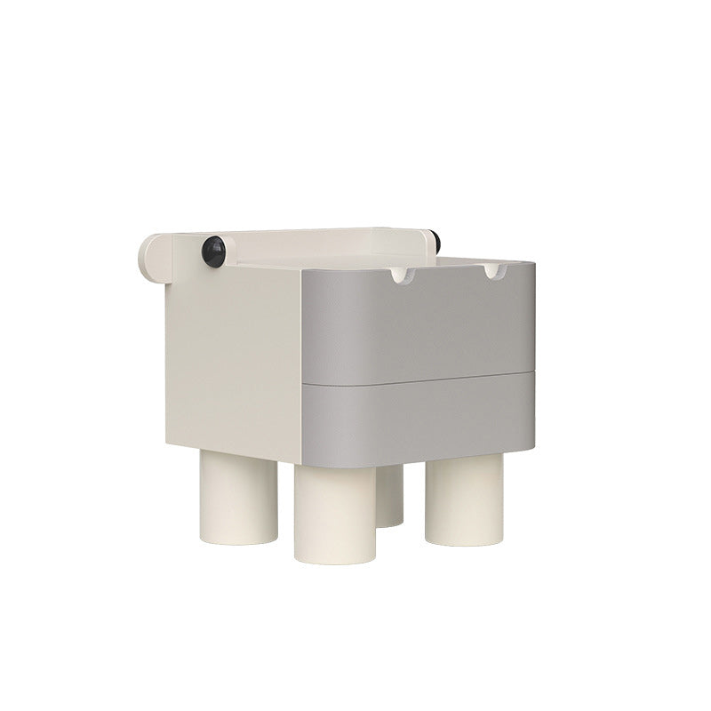 Table de nuit en bois pour enfants nordiques contemporains carrés cubiques Hippo à 2 tiroirs pour chevet 