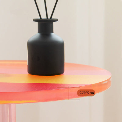Zeitgenössischer kreativer runder Marmorsäulen-Acryl-Beistelltisch 1-stufig für Wohnzimmer 