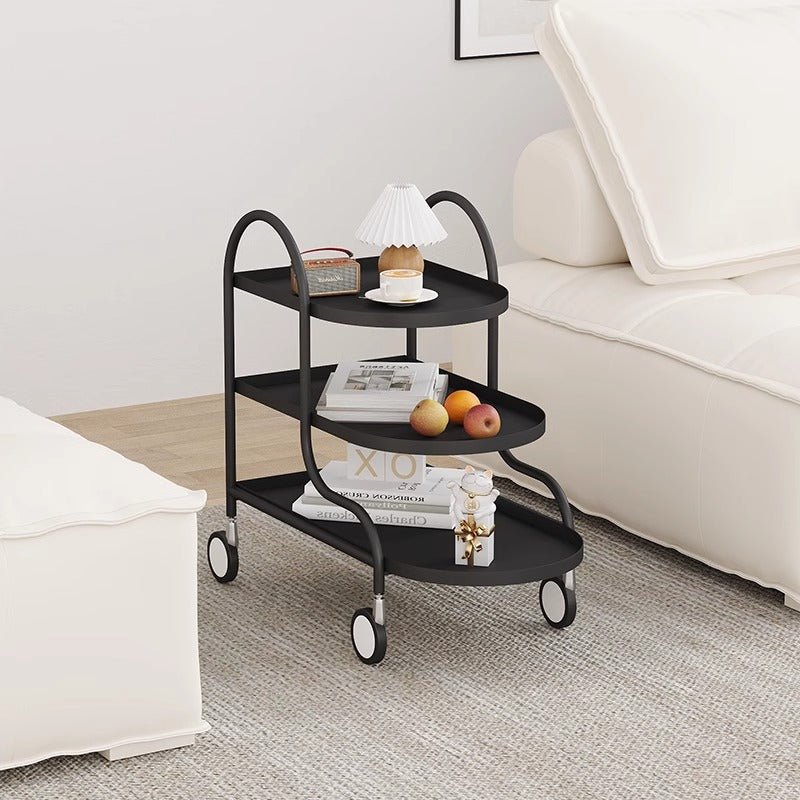 Modern Minimalist Rectangular Steel Side Table 3-Tier For Living Room