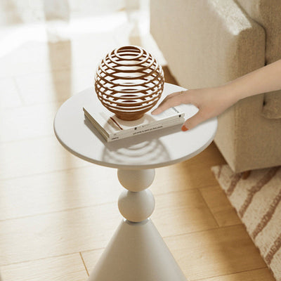 Table d'appoint moderne Art Déco ronde en marbre et fer à 1 niveau pour salon 