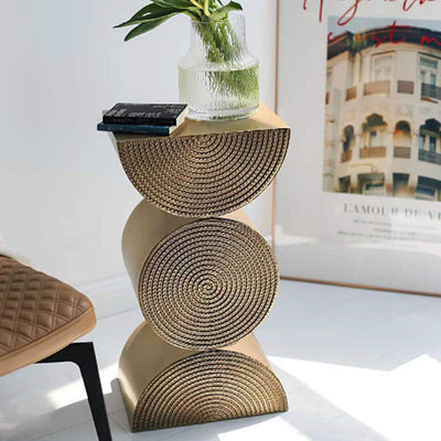Table d'appoint en fer rectangulaire contemporain scandinave à 1 pied pour salon 
