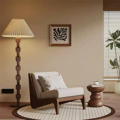 Traditional French Rectangular Cotton-Linen Fabric Solid Wood Accent Chair Backrest Armless For Living Room