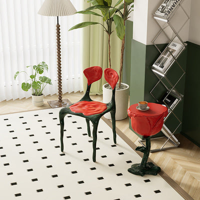 Moderner Art Deco Rose Square FRP Composite Esszimmerstuhl Rückenlehne ohne Armlehnen für Esszimmer 
