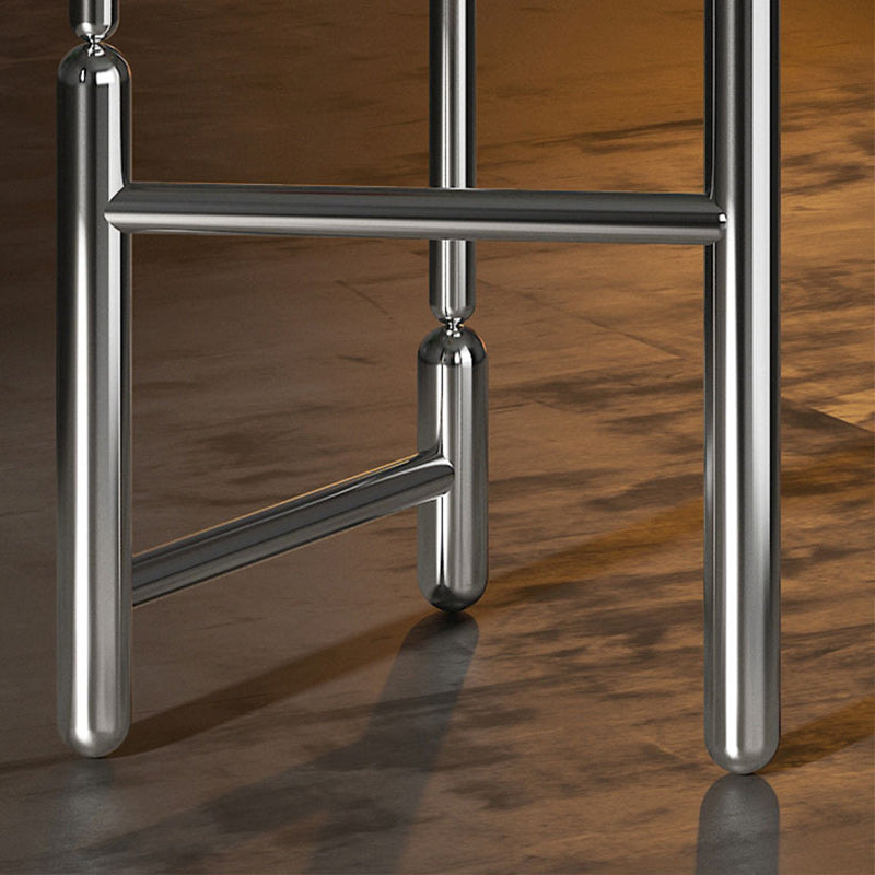 Moderner minimalistischer zylindrischer runder Glas-Eisentisch 1-stufig für Wohnzimmer 