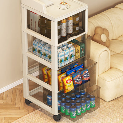 Modern Minimalist Rectangular PP Side Table 3/4/5/6 Drawer For Living Room
