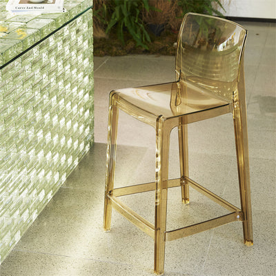 Modern Minimalist PC Rectangular Bar Stool Backrest Armless For Kitchen