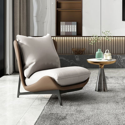 Contemporary Scandinavian Faux Leather Carbon Steel Latex Cotton Sofa For Living Room