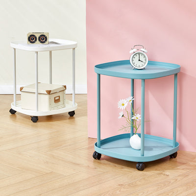 Modern Minimalist Rectangular PP Carbon Steel Side Table 2/3 Tier For Living Room
