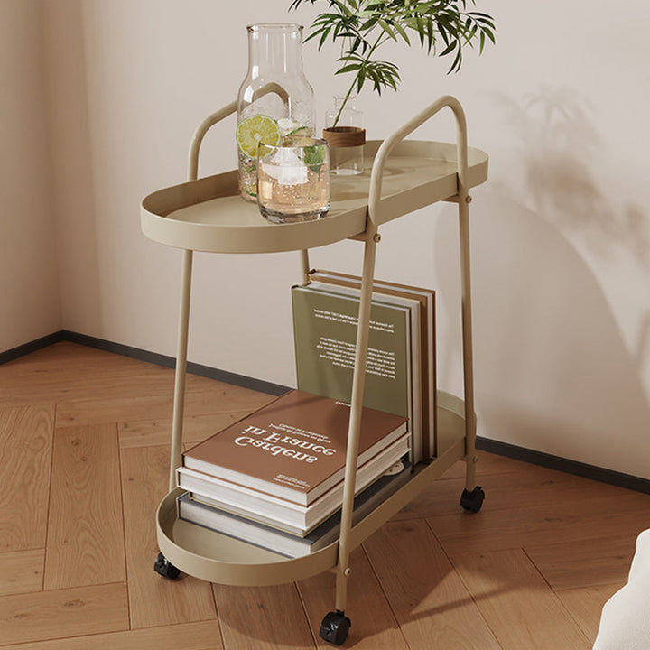 Moderner minimalistischer langer ovaler Eisen-Entfernungstisch, 2-stufig für das Wohnzimmer 