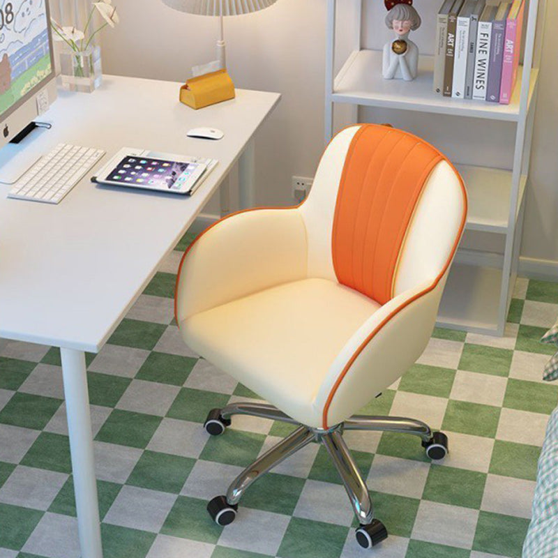 Zeitgenössischer skandinavischer Kurvenquadrat PU Leder Stahl Nylon Schreibtischstuhl Rückenlehne Arm für das Home Office 