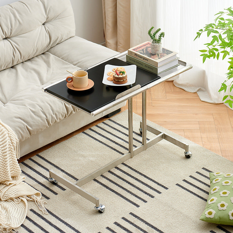 Contemporary Scandinavian Rectangular Elevated Shelf Wood Iron Metal E ...