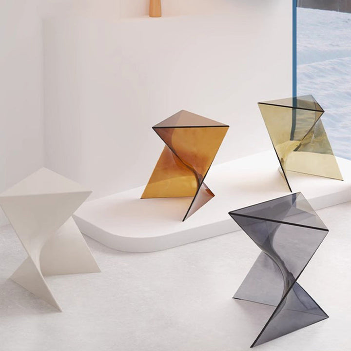 Modern Minimalist Geometric Corner Triangle PC End Table 1-Tier For Living Room
