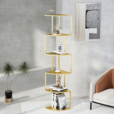 Contemporary Minimalist Square Iron Creative Bookshelf 3/4/5-Tier For Living Room