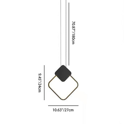 Modern Minimalist Spherical Circular Oval Rhombus Aluminum Iron LED Pendant Light For Bedroom