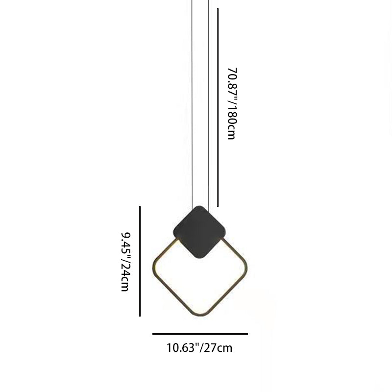 Modern Minimalist Spherical Circular Oval Rhombus Aluminum Iron LED Pendant Light For Bedroom