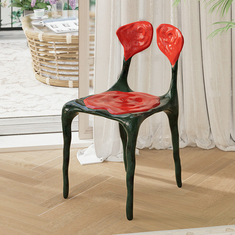 Moderner Art Deco Rose Square FRP Composite Esszimmerstuhl Rückenlehne ohne Armlehnen für Esszimmer 