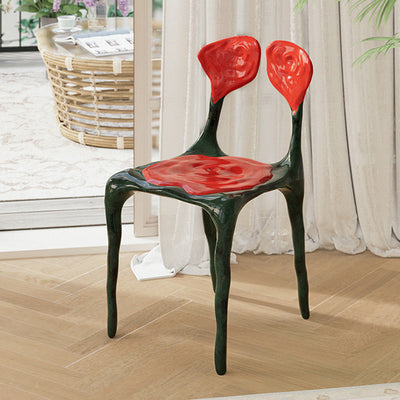 Moderner Art Deco Rose Square FRP Composite Esszimmerstuhl Rückenlehne ohne Armlehnen für Esszimmer 