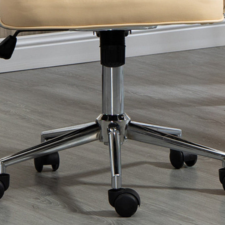 Chaise de bureau en métal avec dossier et accoudoirs en cuir PU carré nordique contemporain pour la maison et le bureau 