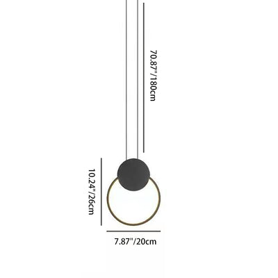 Modern Minimalist Spherical Circular Oval Rhombus Aluminum Iron LED Pendant Light For Bedroom